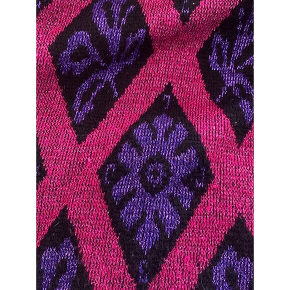 Vintage 90s distinctly different sweater black plus size 20w glitter pink long - Picture 5 of 6